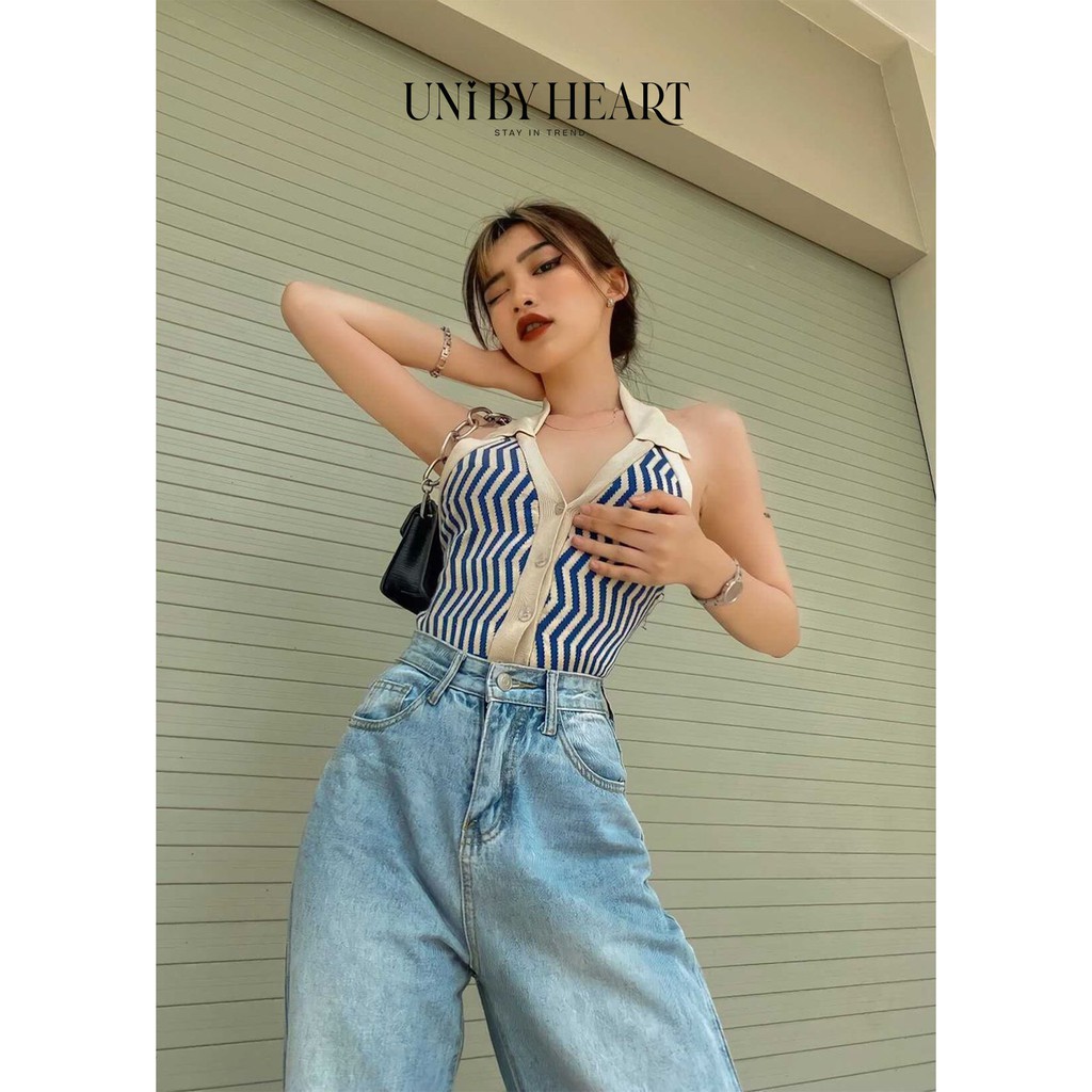 [Mã FAMAYWA giảm 10K đơn 50K] Áo yếm nữ Amelia Top AY002 thiết kế cổ đức, họa tiết trẻ trung - Uni By Heart | BigBuy360 - bigbuy360.vn