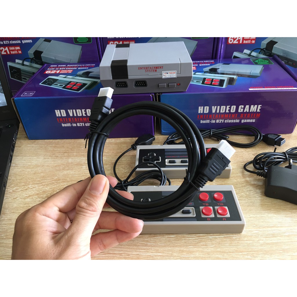 Máy Chơi Game 4 Nút NES HDMI 621 Games Cổ Điển Cực Hay Tích Hợp Sẵn