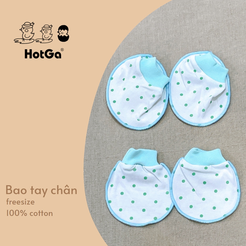 Set bao tay bao chân sơ sinh cotton HotGa cho bé