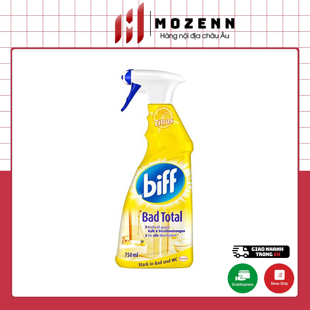 Chai xịt vệ sinh tẩy rửa phòng tắm Biff Bad Total 750ml đa năng