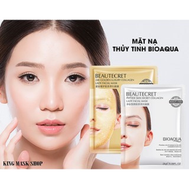 Mask Mặt nạ thủy tinh Bioaqua - Thạch collagen Beautecret dưỡng ẩm sáng da nội địa Trung AmiHouse.99