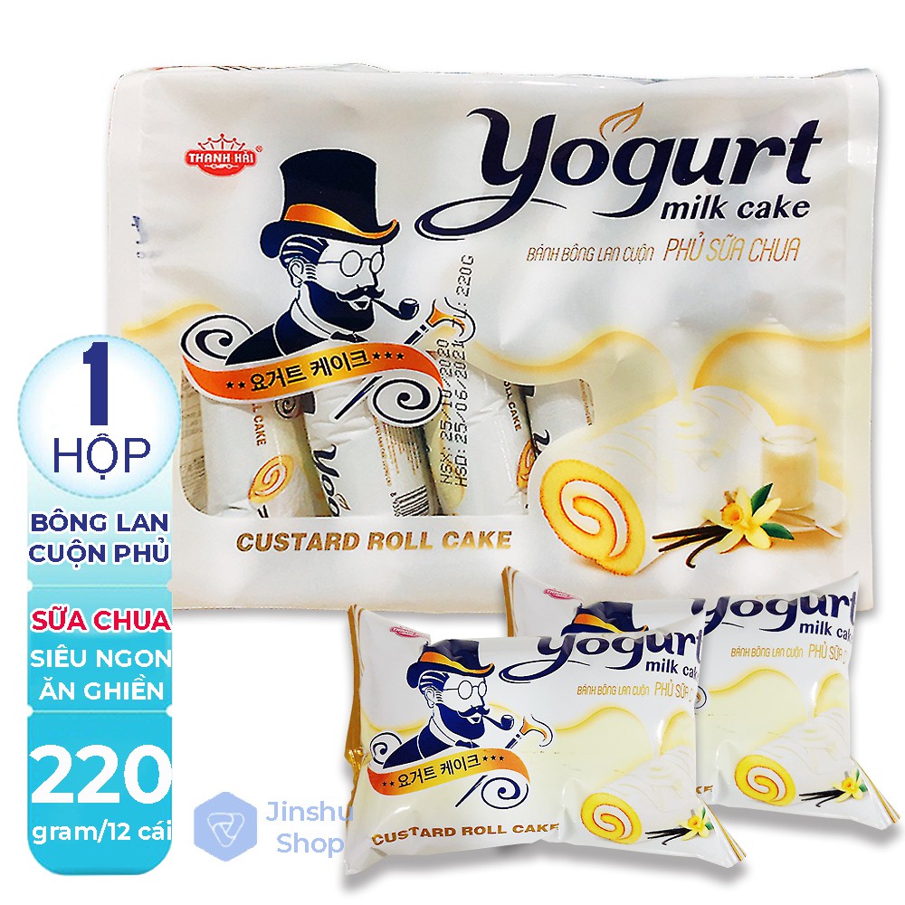 [ BÁNH CUỘN SỮA CHUA SIÊU NGON ] Combo 02 Bịch x 12 thanh (220gr) Bánh bông lan cuộn phủ sữa chua Yogurt (Date: 12 tháng