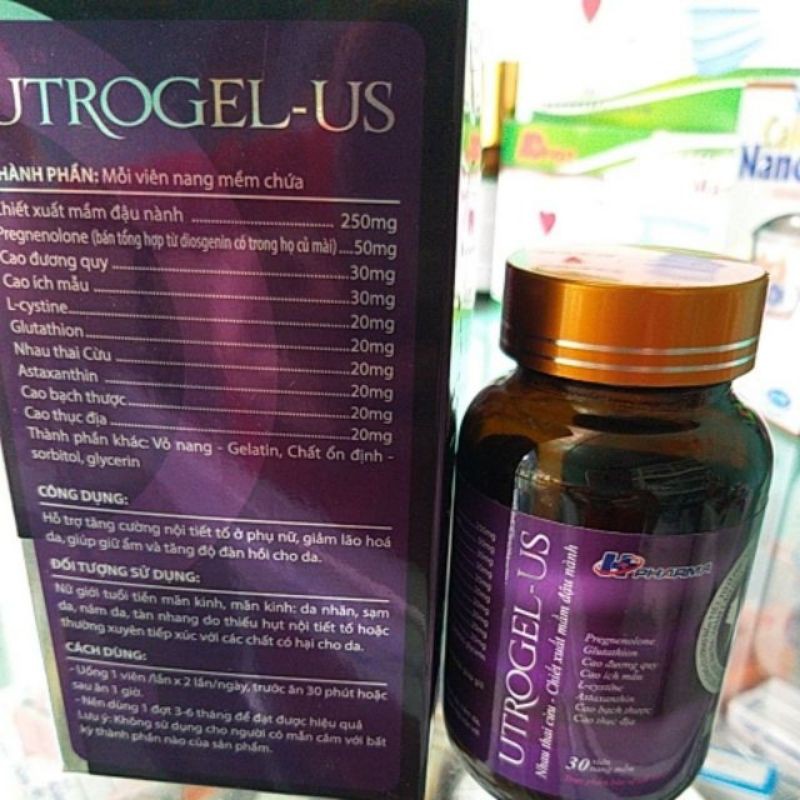 UTROGEL-US hộp 30 viên- hỗ trợ tăng cường nội tiết tố ở phụ nữ, giảm lão hóa giúp da sáng đẹp