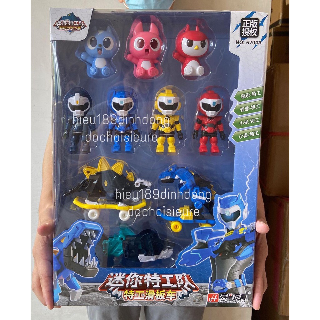 Đồ chơi biệt đội siêu nhân nhí lực lượng nhí khủng long miniforce vỏ xanh