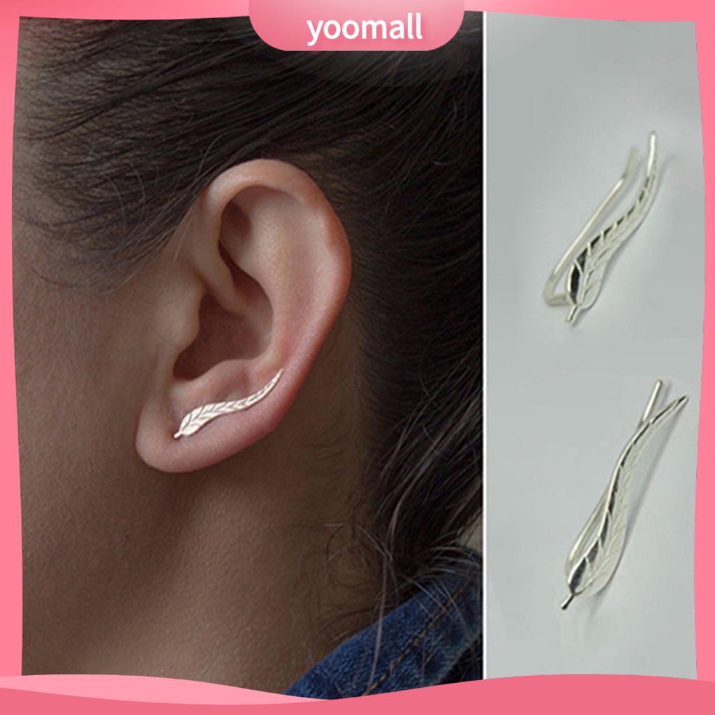 Bông tai hợp kim hình lá thời trang cho nữ