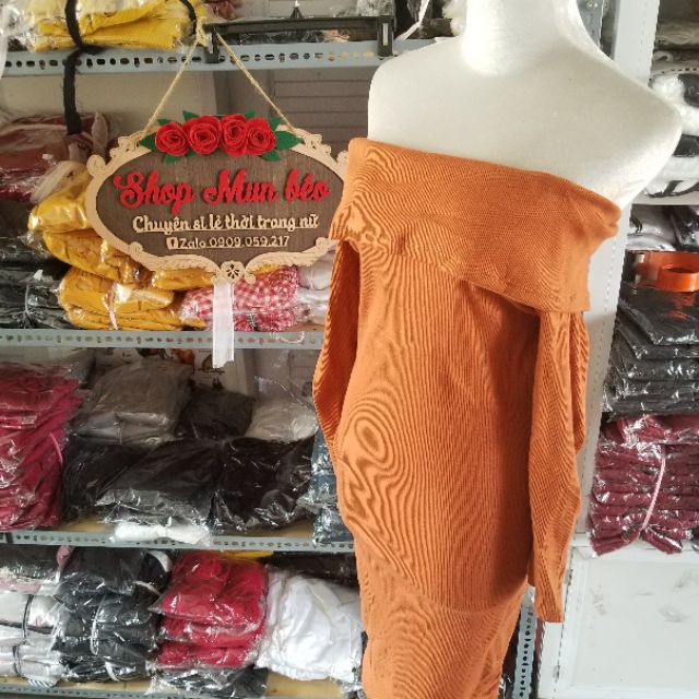 (VIDEO+HÌNH THẬT) Đầm Body Trễ Vai Tay Dài Bẹ To From Dài (ĐEN+NÂU) | BigBuy360 - bigbuy360.vn