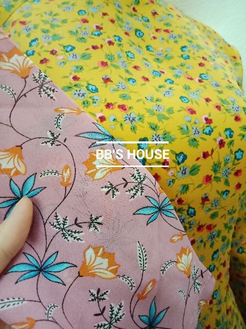 Áo dài hoa nhí 4 tà NHIỀU MÀU xinh