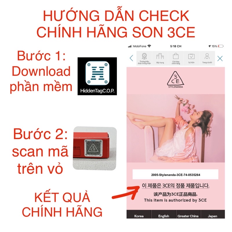 Son Kem Siêu Lì, Mịn Môi 3CE Hàn Quốc, Cloud Lip Tint, Date 2024