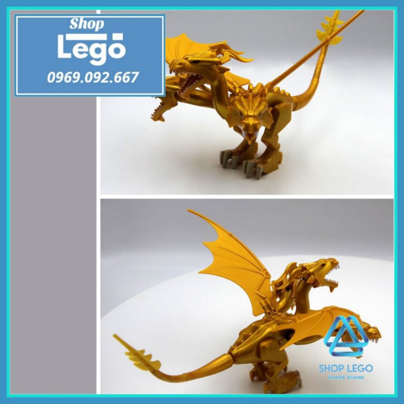 [26 cm] Xếp hình King Ghidorah, quái vật ngoài không gian Godzilla: King Of The Monsters Lego Minifigures PRCK GXL050