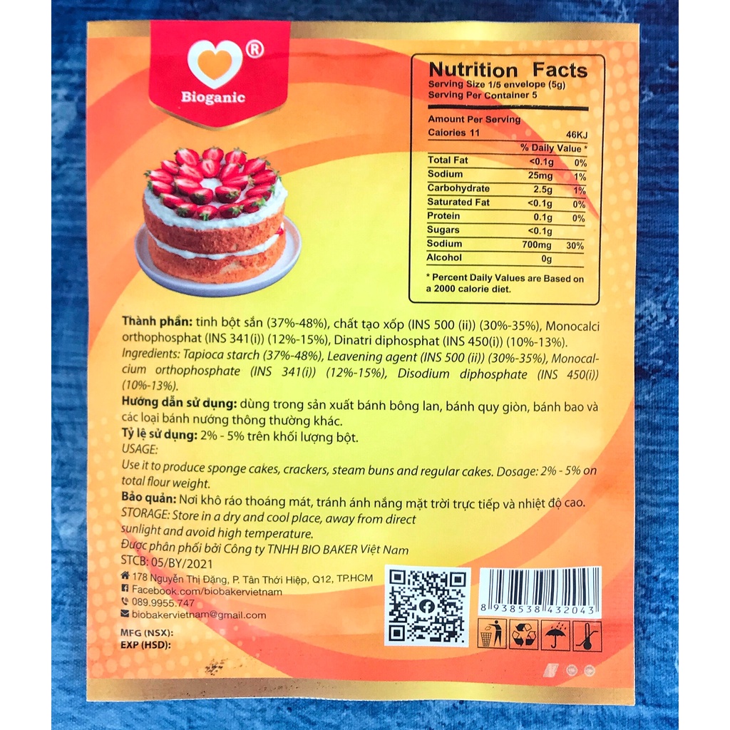 Bột Nổi Làm Bánh BIO BAKER 25gr