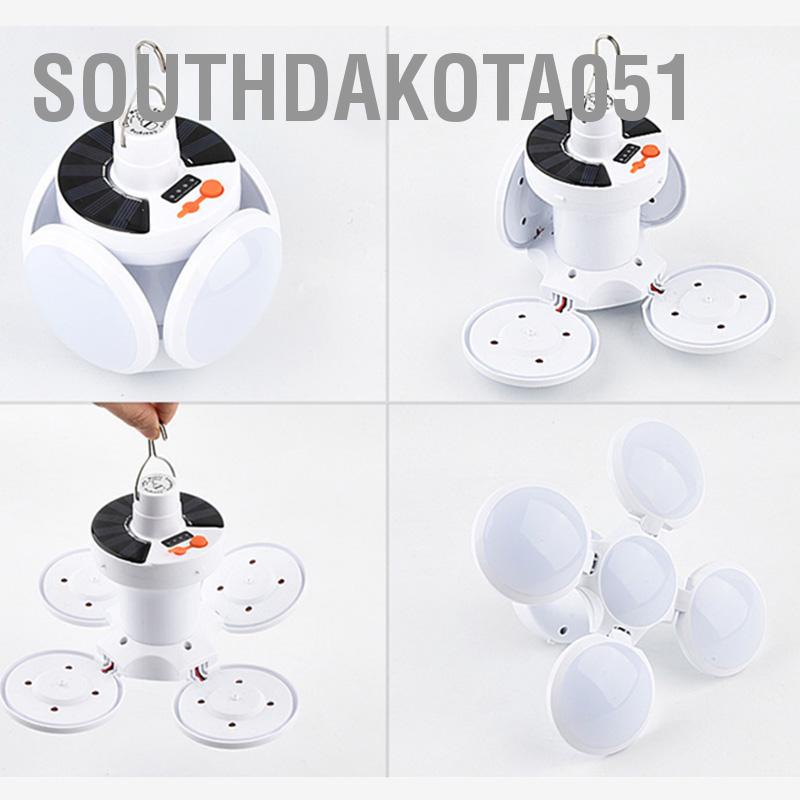 [Hàng HOT] Bóng đèn LED Gấp năng lượng mặt trời hình cầu Siêu Sáng Chống Nước cho Chợ đêm cắm trại ngoài【Southdakota051】
