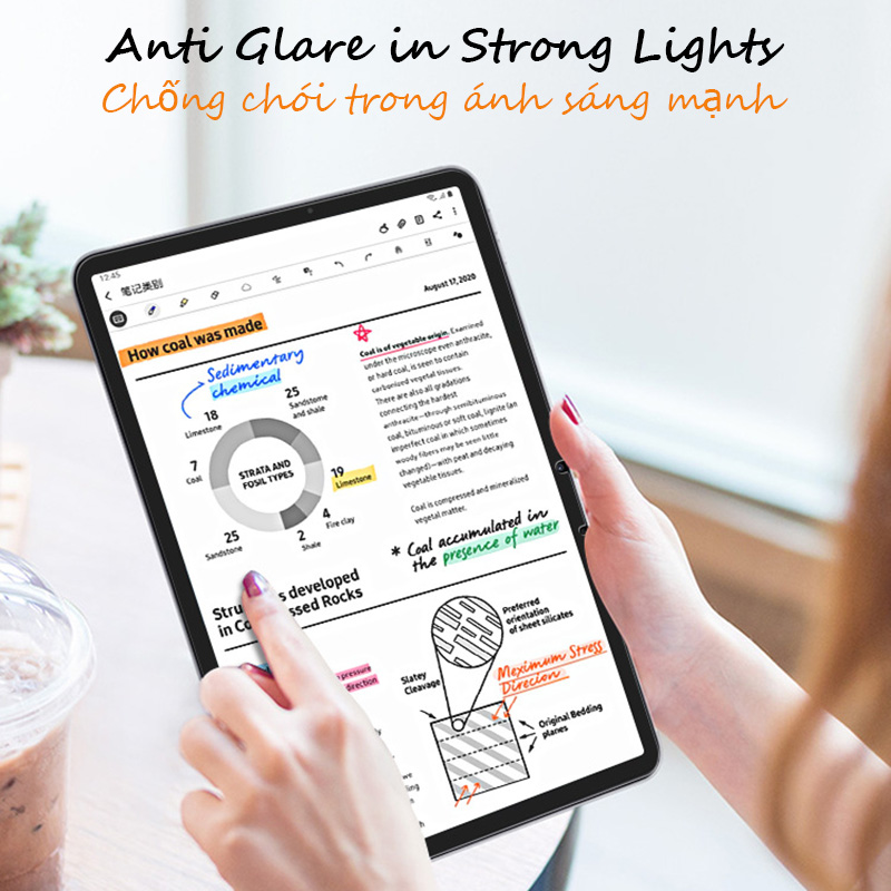 Miếng dán màn hình Japan Paperfeel Paper Like Film cho Samsung Galaxy Tab S9 S8 S7 Lite Plus S6 Lite A7 chống lóa chống bám vân tay