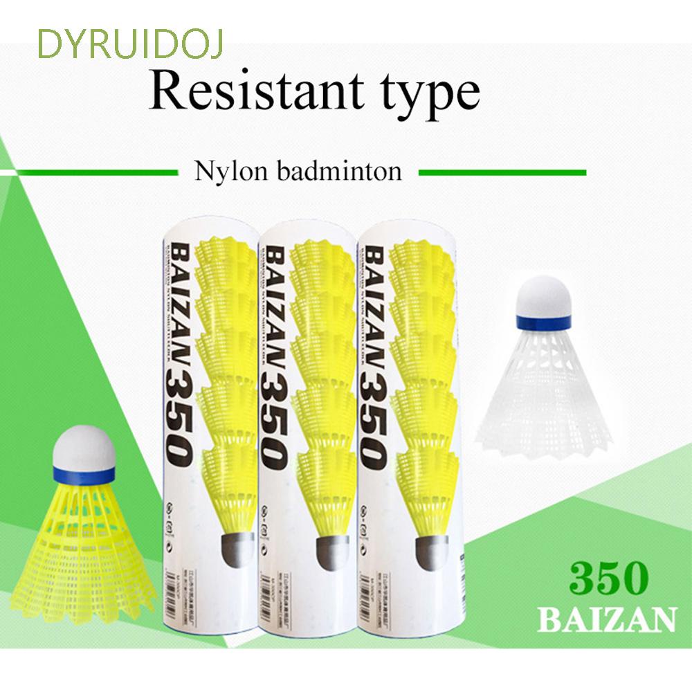 Bộ 6/12 Quả Cầu Lông Lông Vũ Nylon Màu Vàng Mavis 350
