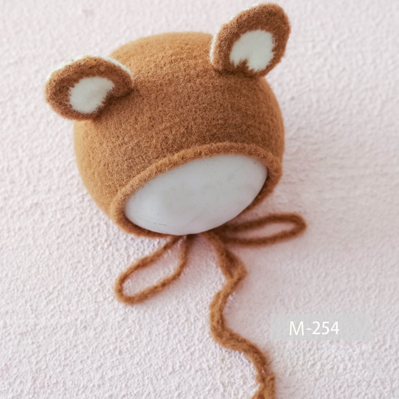 Mũ Đan Len Tai Thỏ Dễ Thương Cho Bé Sơ Sinh Chụp Ảnh