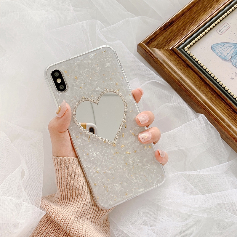 Ốp điện thoại mềm có gương trang điểm cho iPhone 11 Pro Max X Xs XR XS Max 8 7 6s 6 SE 5s 5 6P/6sP 7P/8P | BigBuy360 - bigbuy360.vn