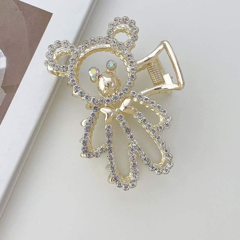 Kẹp Tóc Càng Cua Lớn Bằng Hợp Kim Đính Đá Lấp Lánh Trang Trí Tóc