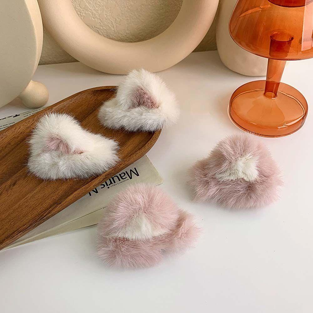 Kẹp Tóc Hình Tai Mèo Bằng Lông Nhung Mềm Mại Thời Trang Dành Cho Nữ