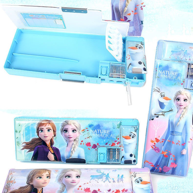DISNEY Hộp Bút Nhựa In Hình Công Chúa Sophia Phim Frozen Dành Cho Học Sinh Tiểu Học