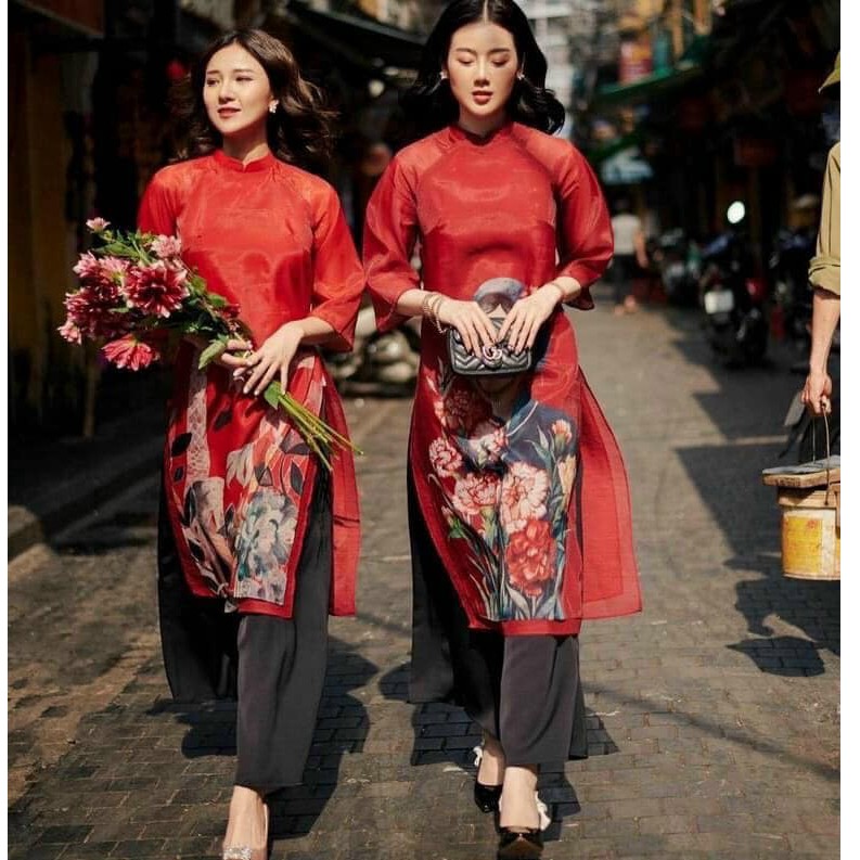 (a43)Áo dài cách tân diện tết