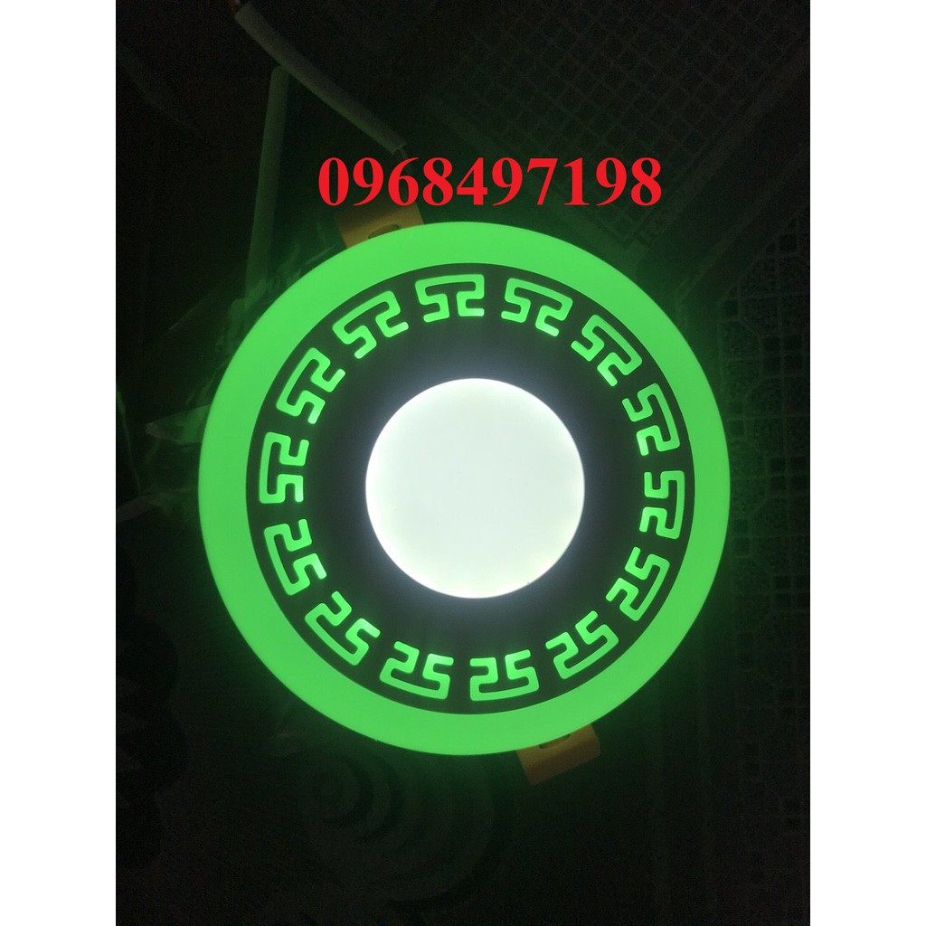 Đèn led âm trần mỏng 3 chế độ ánh sáng - Âm trần 3+3 (6w) Đổi màu xanh lá