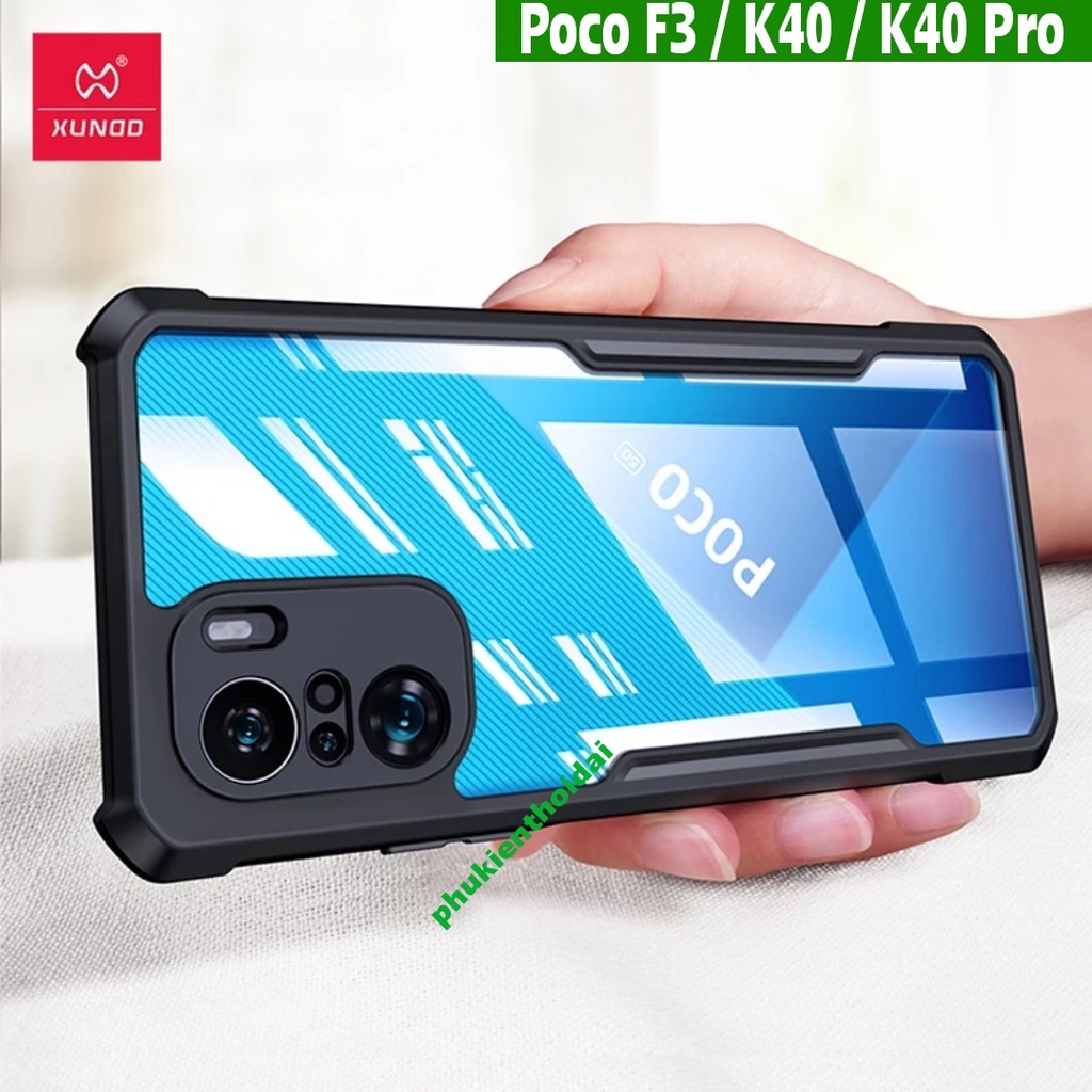 Ốp lưng Poco F3 / Redmi K40 / K40 Pro / Poco F4 / K40s / K50 Ultra / Xiaomi 12T hiệu Xundd chống sốc lưng trong viền màu