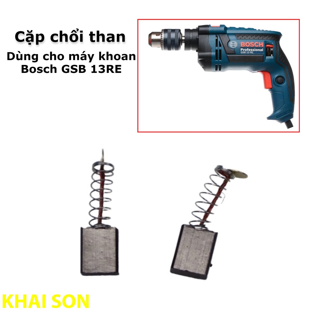 Cặp chổi than thay thế cho chổi than máy khoan Bosch GSB 13RE, khoan vali Bosch