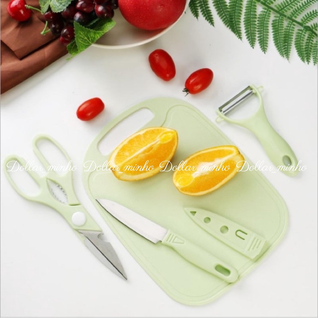 Bộ dao thớt chế biến ăn dặm 4 chi tiết hàng chất lượng cao