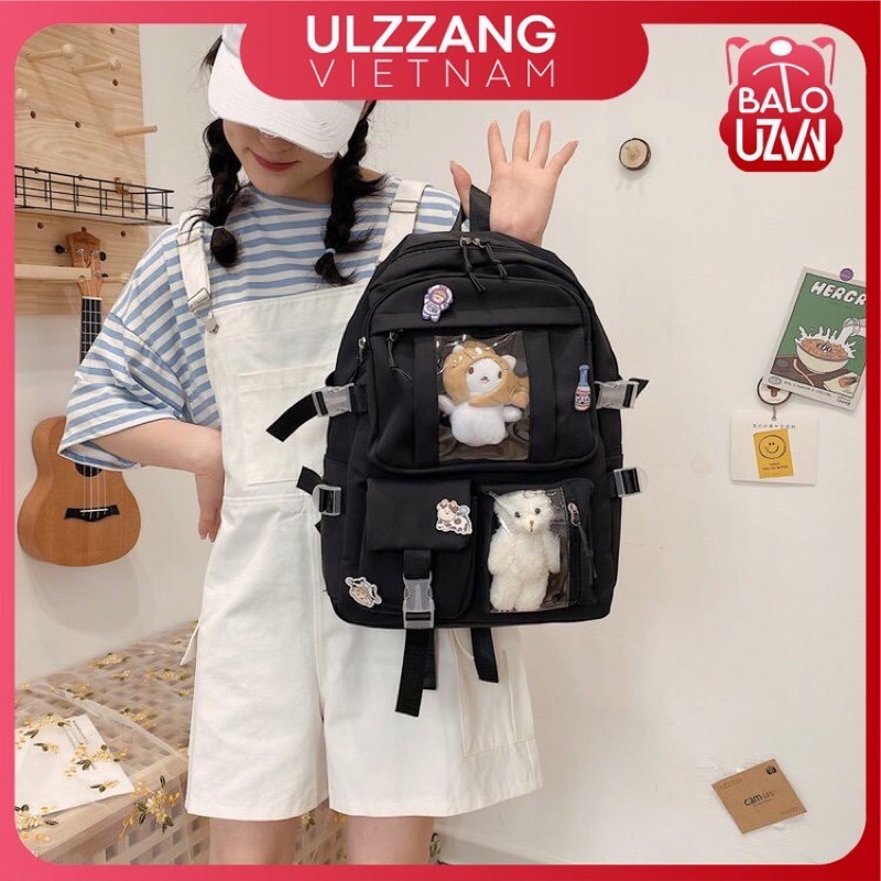 Balo đi học nam nữ Ulzzang basic chống nước, cặp sách laptop phong cách Unisex Hàn Quốc dành cho học sinh, sinh viên.