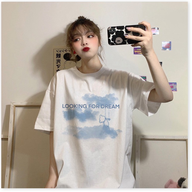 Áo Thun Tay Lỡ LOOKING FOR DREAM Form Rộng Ulzzang Unisex AQA1807 24 vuhuyenstore