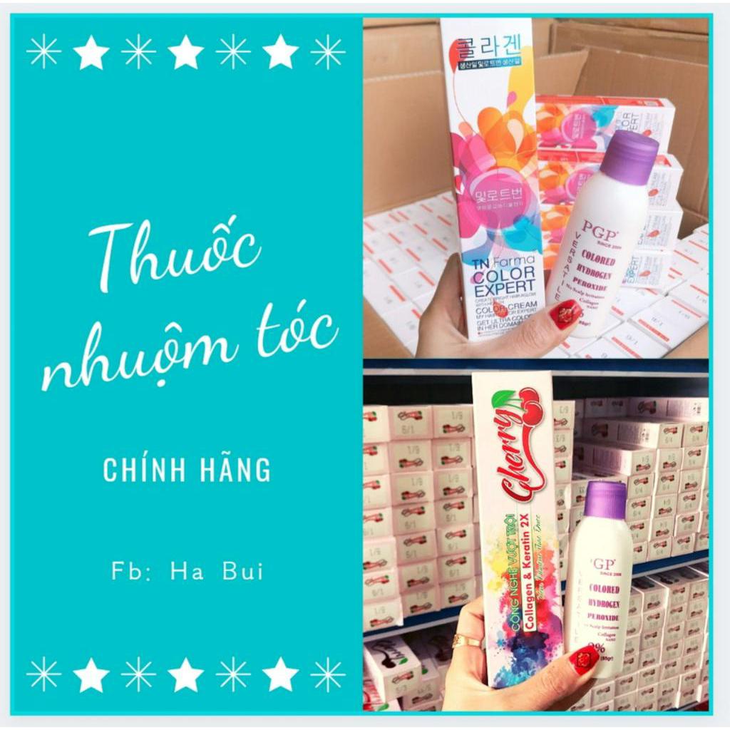 Thuốc Nhuộm Tóc Màu Xanh Rêu Không Cần Tẩy Tặng Kèm Trợ Nhuộm, Găng Tay