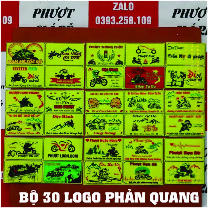 TEM PHƯỢT PHẢN QUANG SL1 LOGO BÂT KỲ