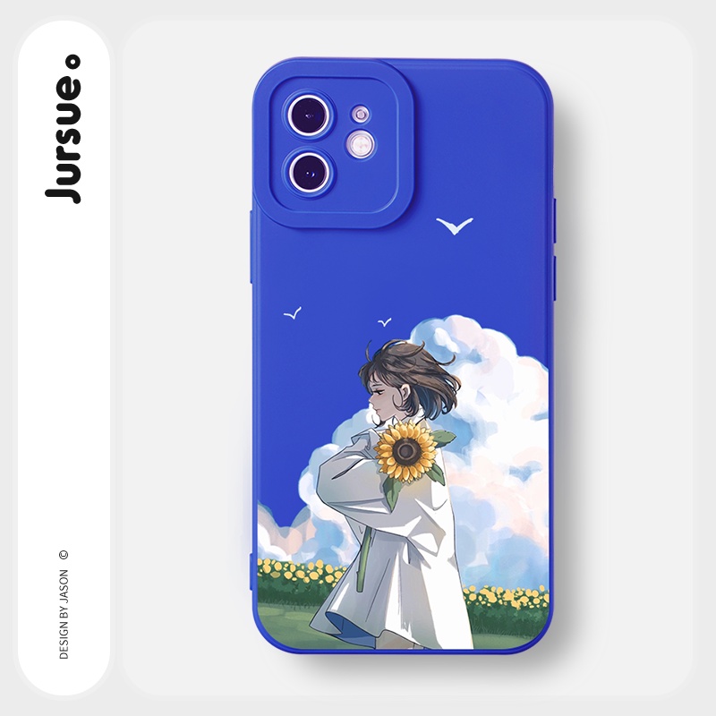 Ốp lưng JURSUE mềm chống sốc hoạt hình dễ thương đẹp cho iPhone 13 12 11 Pro Max SE 2020 X XR XS 8 7 ip 6S 6 Plus Y1933