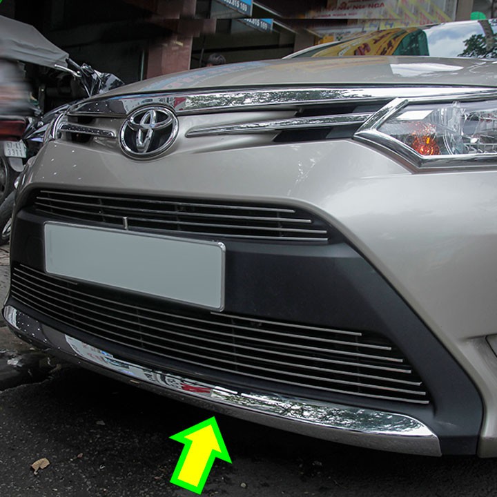 Ốp cản trước Vios 2014-2017 mạ crom trang trí chống trầy bảo vệ xe