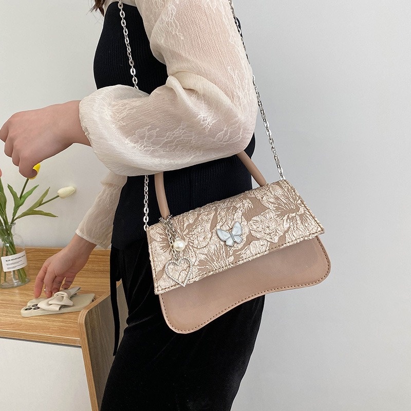 Túi Đeo Chéo Hình Vuông Nhỏ Họa Tiết Bướm / Trái Tim Thời Trang Mới 2022 Gylb1339