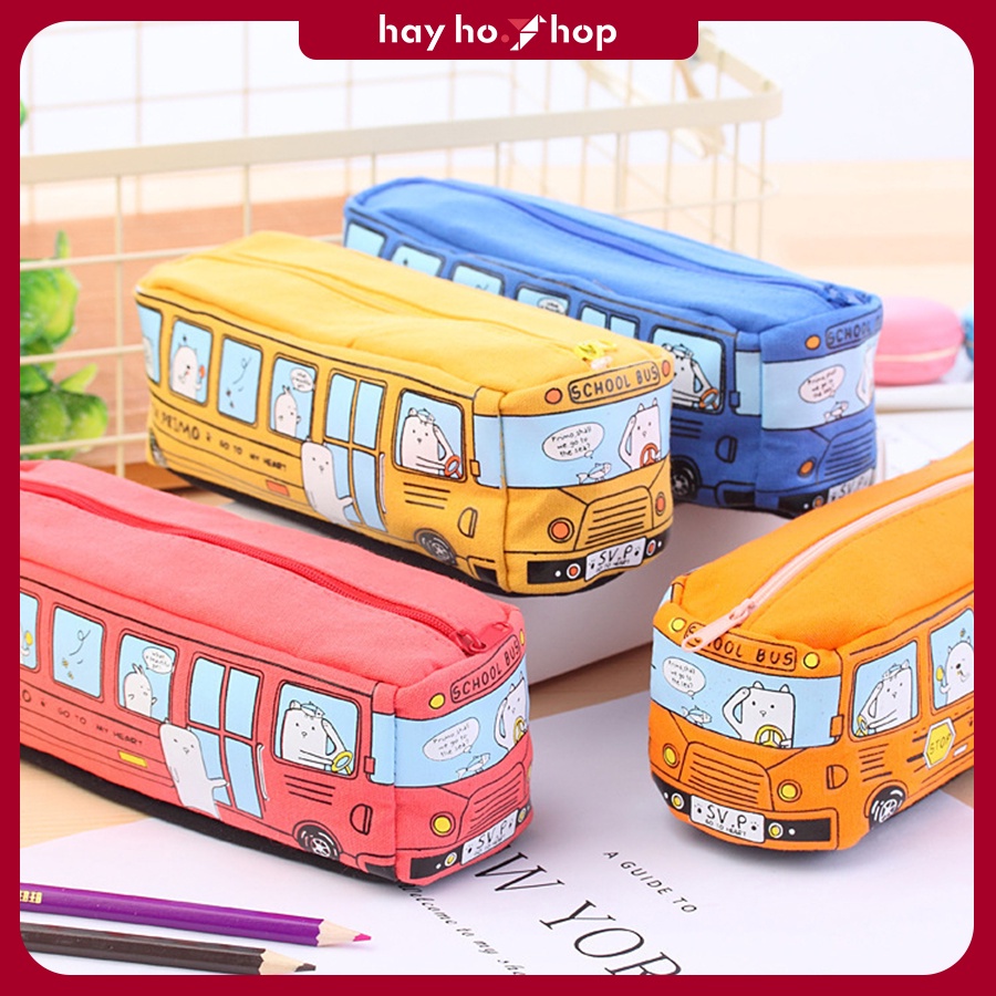 Bóp viết chuyến xe thanh xuân dễ thương bằng vải canvas siêu cá tính unisex 2022