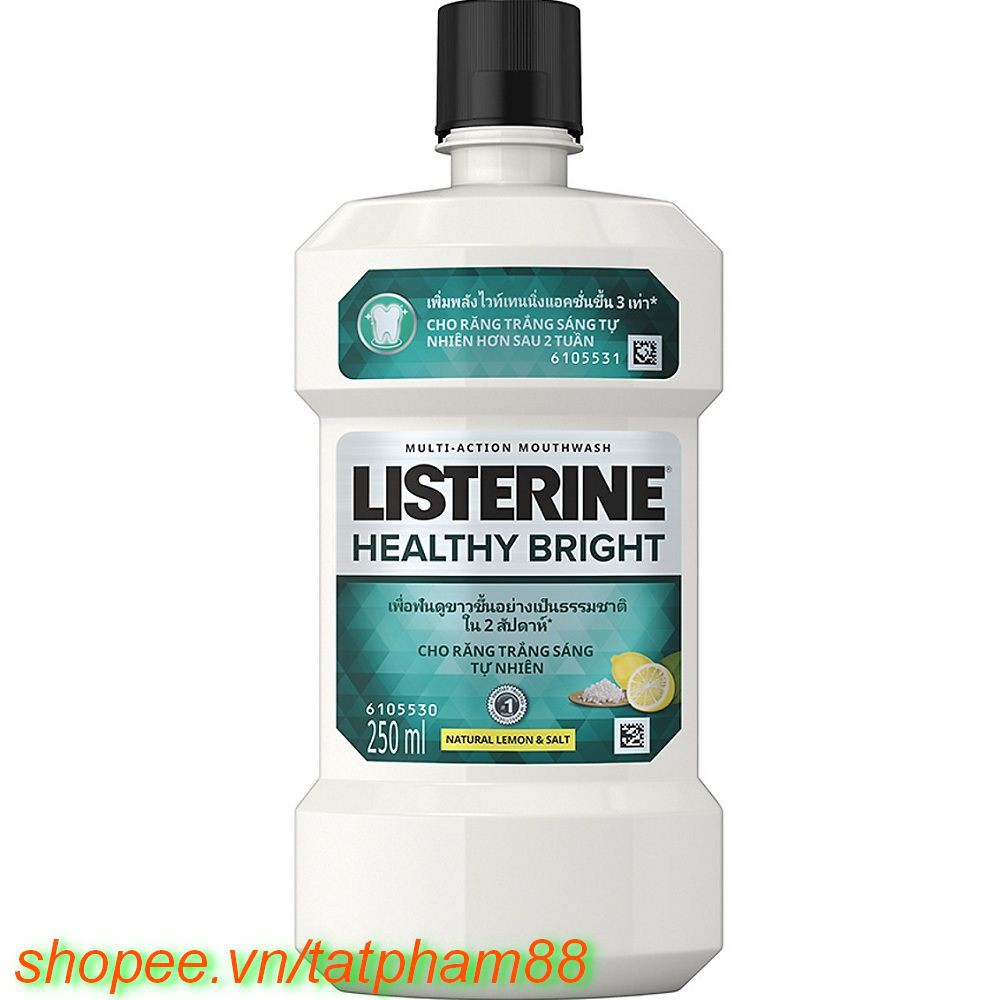 Nước Súc Miệng 250Ml Listerine Healthy Bright Làm Trắng Răng Thơm Miệng, tatpham88 Chất Lượng Tạo Nên Niềm Tin.