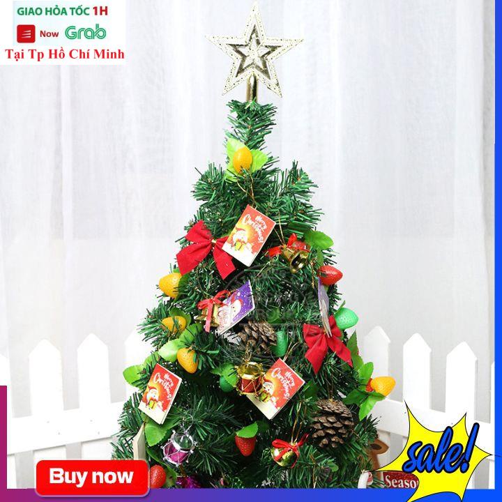 Cây Thông Noel Để Bàn 60 Cm + Kèm Phụ Kiện Trang Trí Cây Thông Mini Dùng Trang Trí Giáng Sinh Bàn Làm Việc Phòng Khách