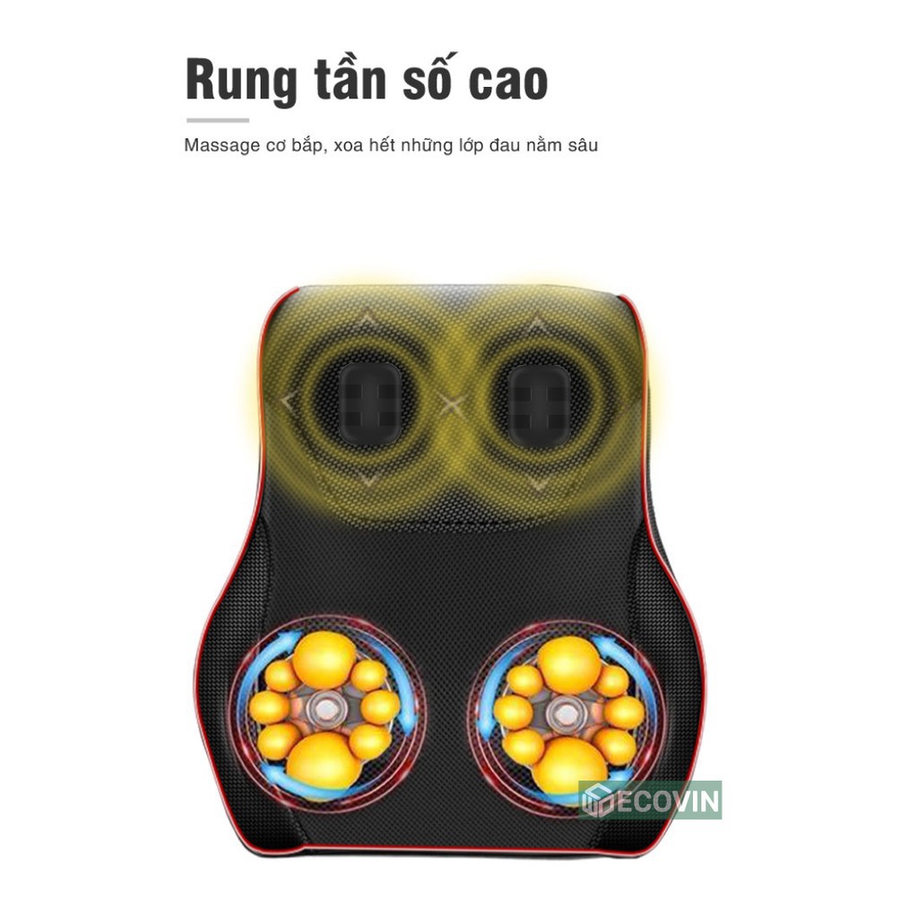 Gối Massage Cổ, Vai Gáy, Máy Mát Xa Lưng và Cổ Hồng Ngoại 5.0💝FREESHIP💝 Bảo Hành 24T