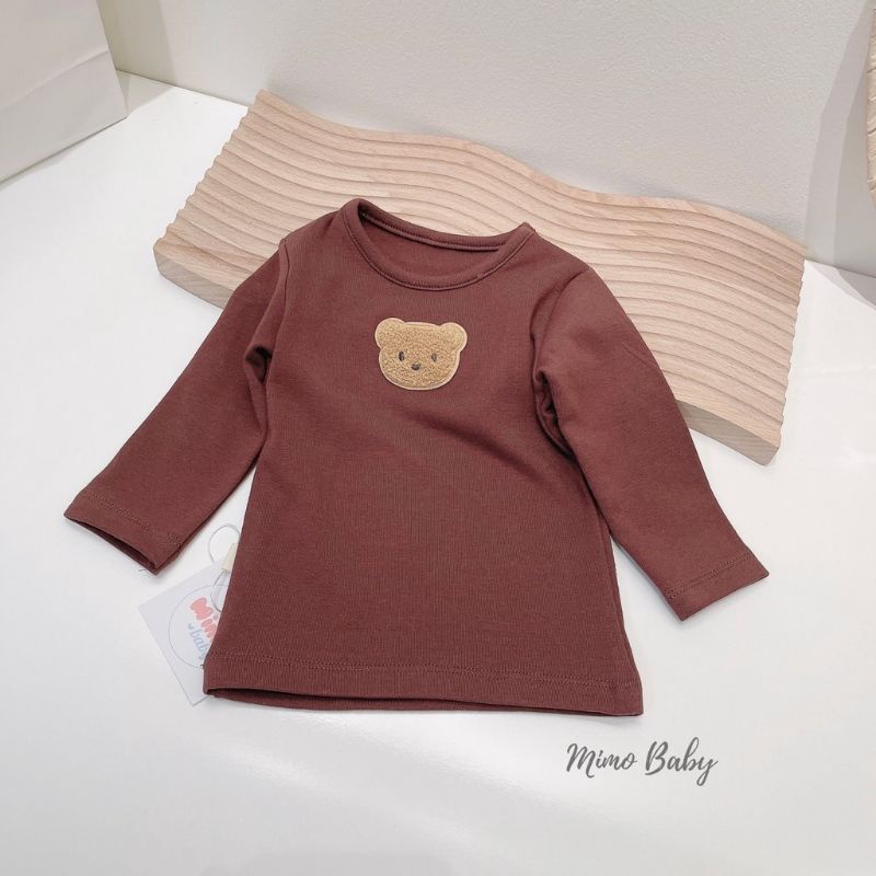 Áo dài tay thêu gấu chất cotton mềm giãn cho bé trai.bé gái. Chíp Chíp Shop