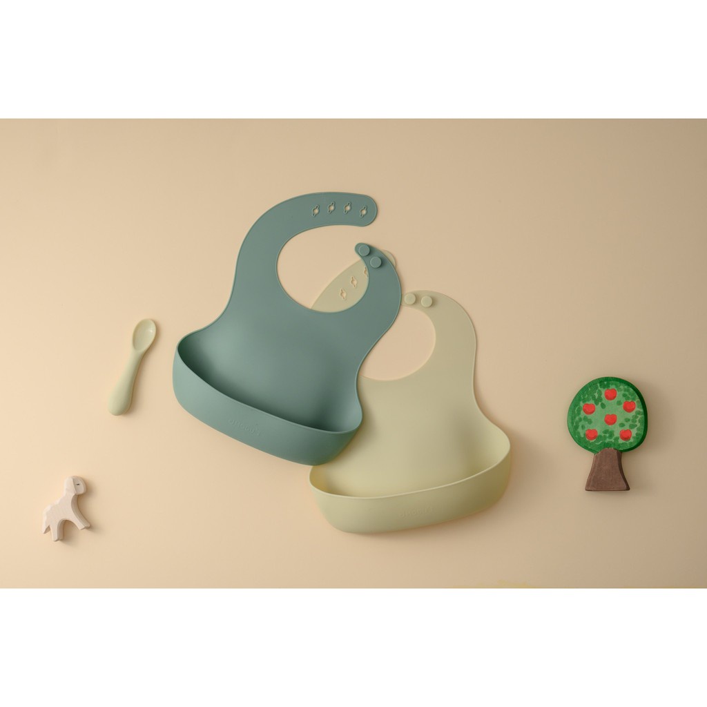 Yếm Máng Ăn Dặm họa tiết Silicone cho bé BLUEMAMA Hàn Quốc