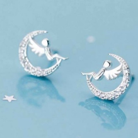 Bông Tai Nữ Bạc 925 Cao Cấp ERASHOP 075647 - Tiên Răng Dễ Thương, Nhẹ Nhàng, Đeo Hằng Ngày, Đi Chơi, Siêu Rẻ Đẹp