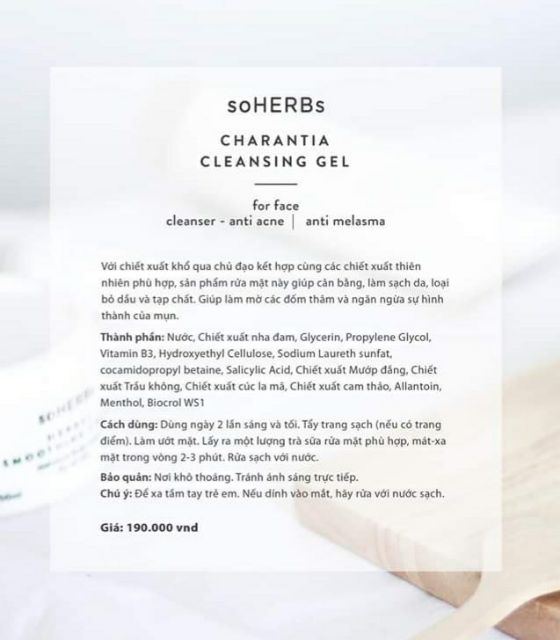 SỮA RỬA MẶT Y HỌC TINH CHẤT KHỔ QUA CHARANTIA CLEANSINH GEL SOHERBS (80ML) | BigBuy360 - bigbuy360.vn