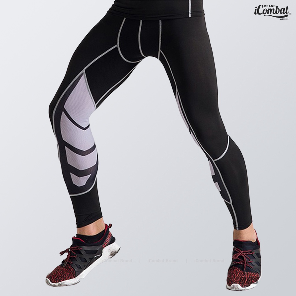 Quần tập gym nam iCOMBAT v4.0 sợi lưới thoáng khí legging dài