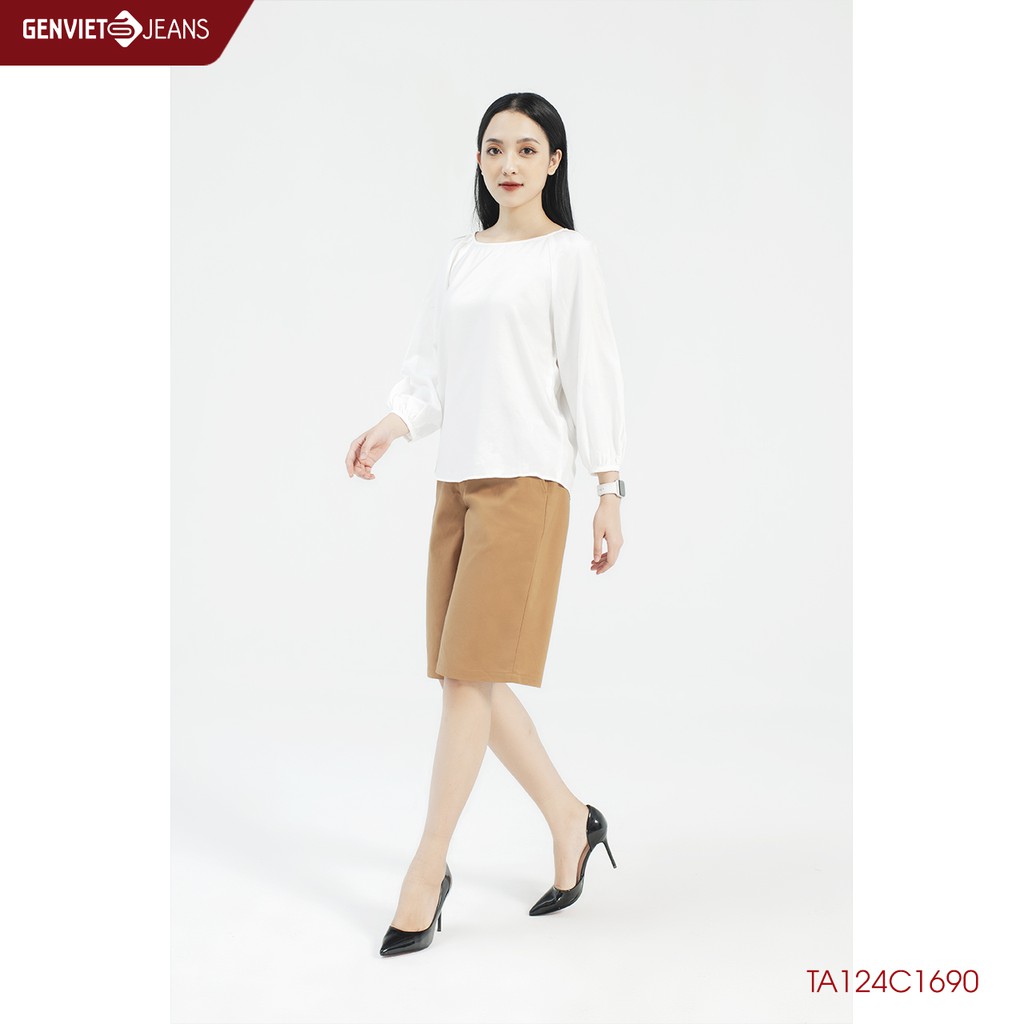 Áo Sơmi Suông Nữ Genviet Trẻ Trung TA124C1690