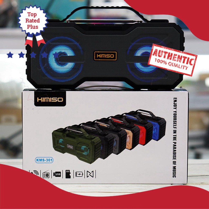 Big sale Loa Bluetooth Kimiso 301 Siêu Bền Siêu Bass – Loa Nghe Nhạc Bluetooth Mini Bass Siêu Trầm Đèn Led Sống Động Dum