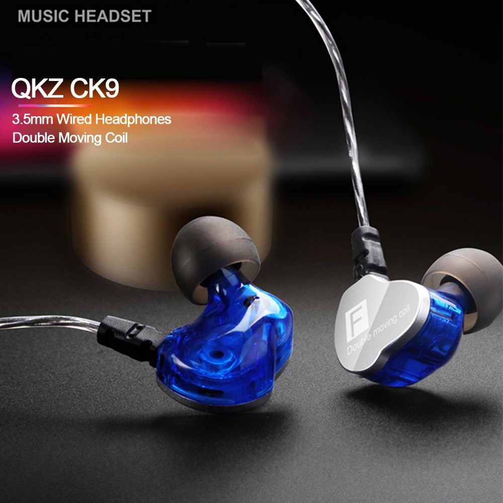 QKZ CK9 Đôi Đơn Vị Ổ Đĩa Trong Tai Tai Nghe Âm Bass Loa Siêu Trầm HIFI DJ Monito Chạy Sport Tai Nghe Earbuds