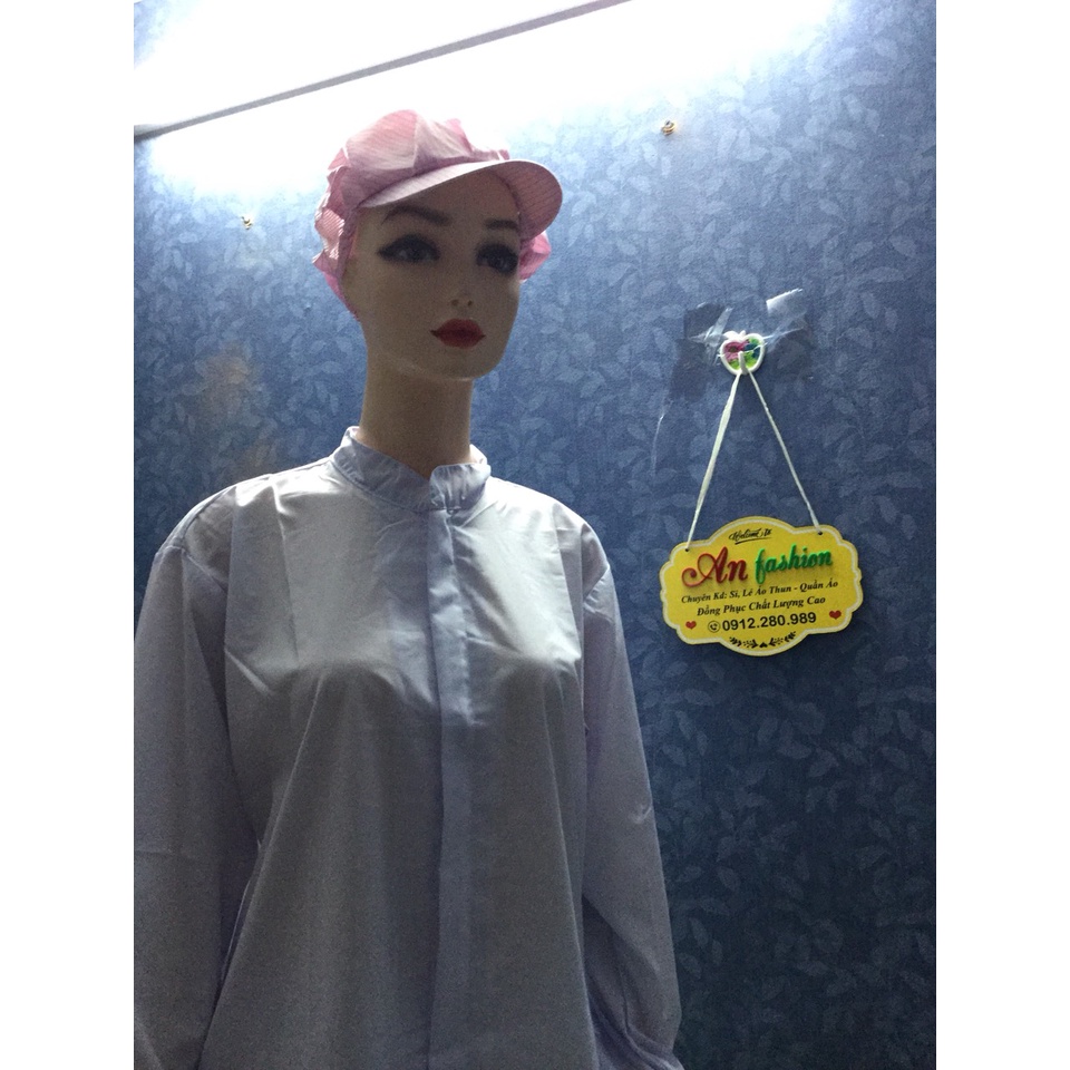 Nón Kết Phòng Sạch Bảo Hộ Lao Động Màu Trắng Hồng _ Hình Chụp Thật