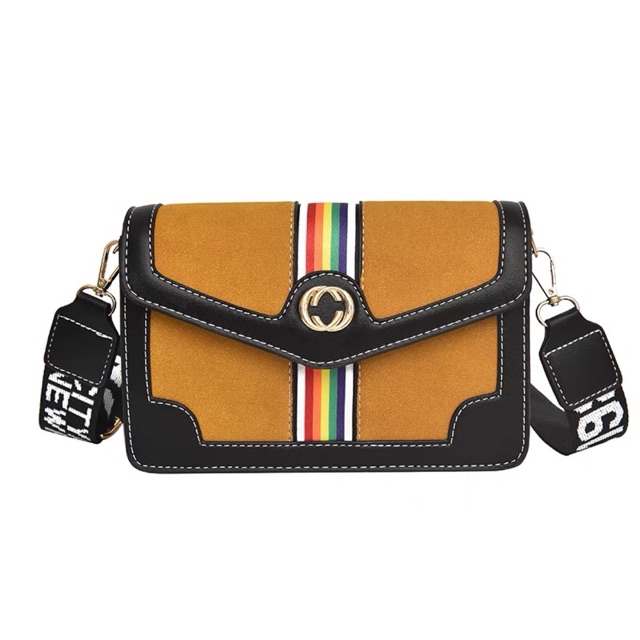 [ HOT NEW] túi da đeo chéo 7 sắc qoai kẻ dành cho giới trẻ