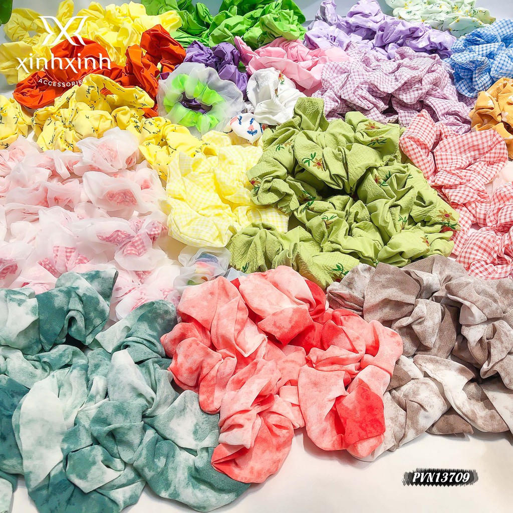 Dây Buộc Tóc Vải Scrunchies Phong Cách Hàn Quốc Xinh Xắn Cá Tính Cho Nữ - Xinh Xinh Accessories