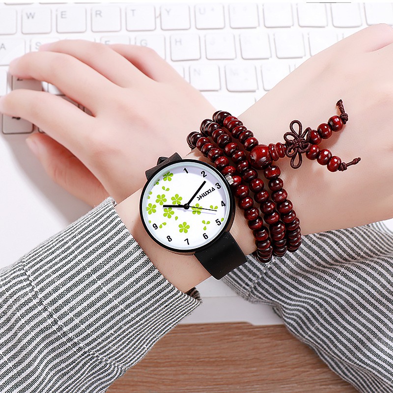 Đồng hồ nữ Shuxia dây silicon cao cấp mặt hoa xanh - MS38 | BigBuy360 - bigbuy360.vn